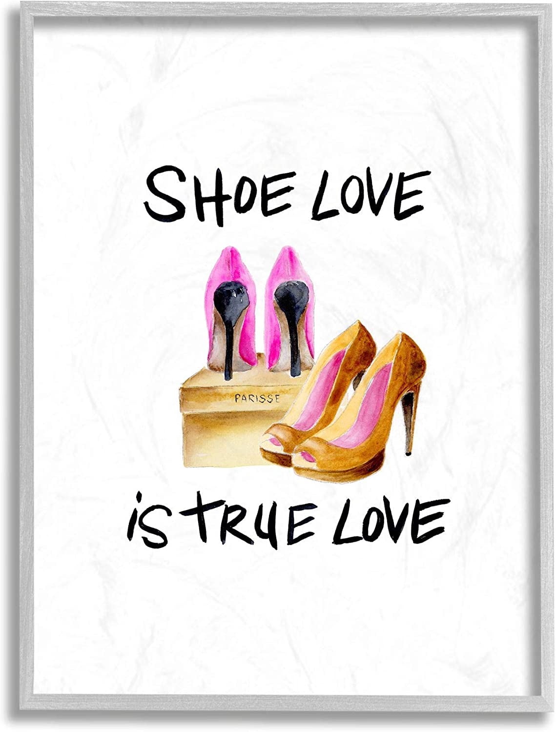 Stupell Industries Shoe Love True Love Phrase Glam Heels Design by Regina Moore