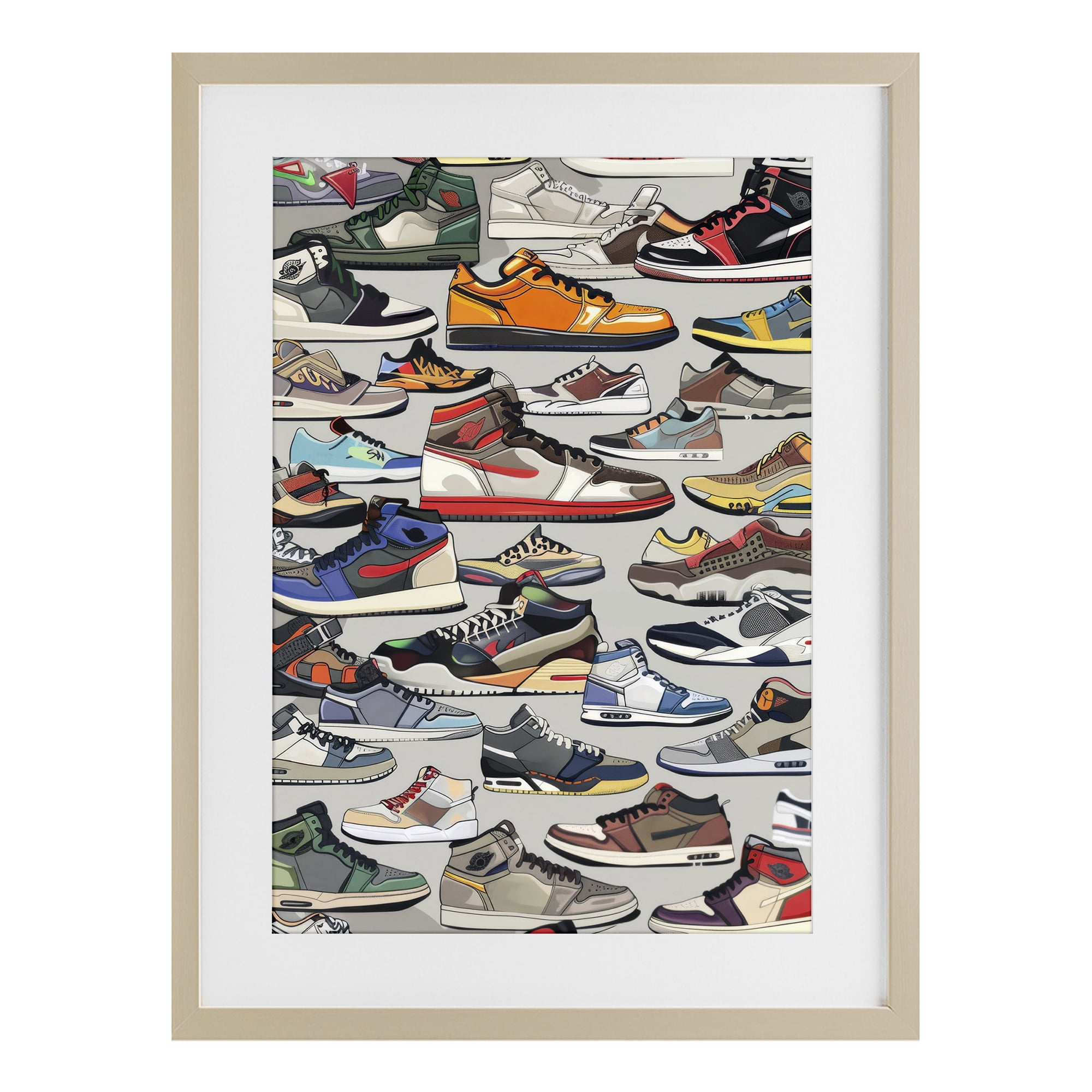 Stupell Industries Shoe Time Urban Styles Birch Framed Print Under Glass, design by Ray Powers