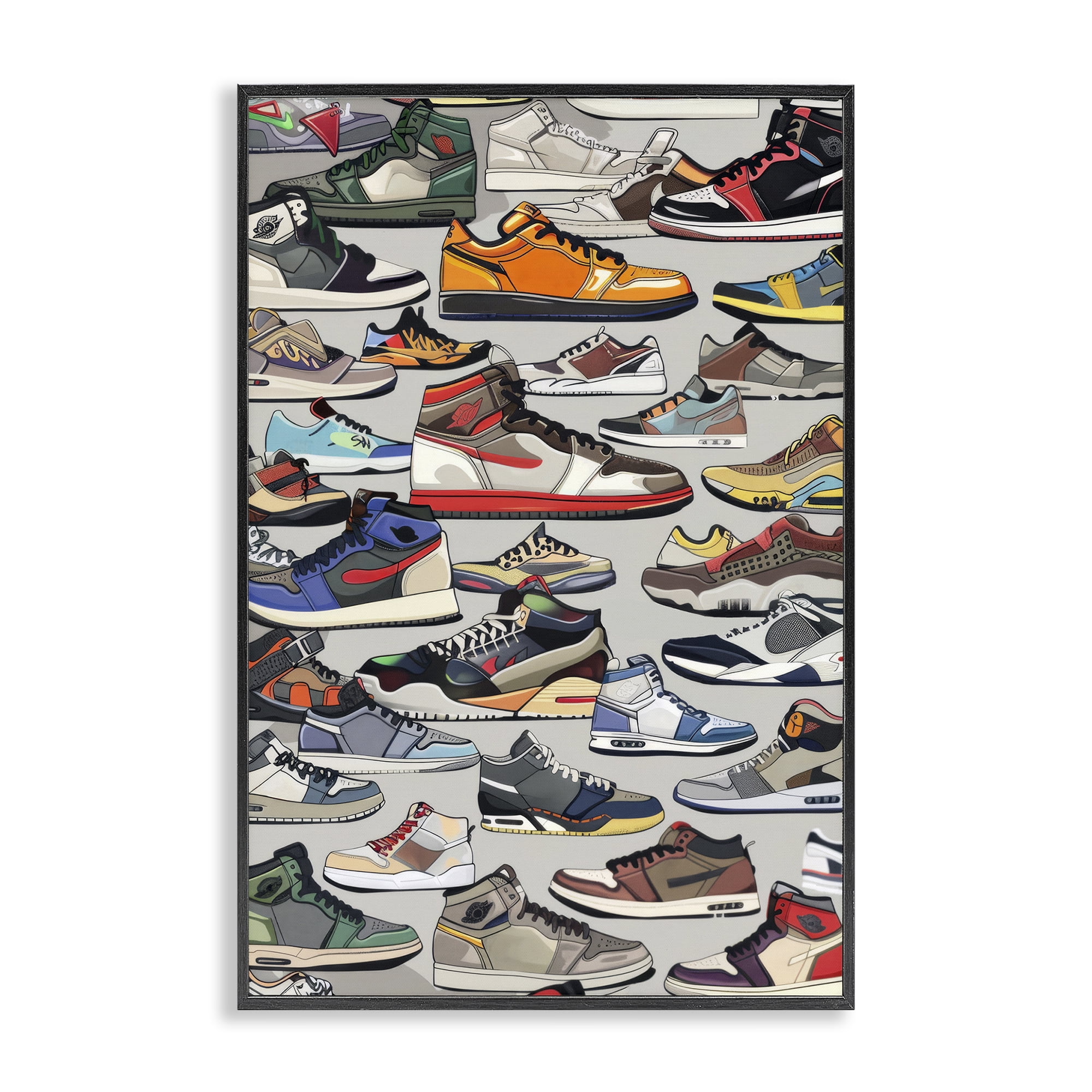 Stupell Industries Shoe Time Urban Styles Black Framed Giclee Art, design by Ray Powers