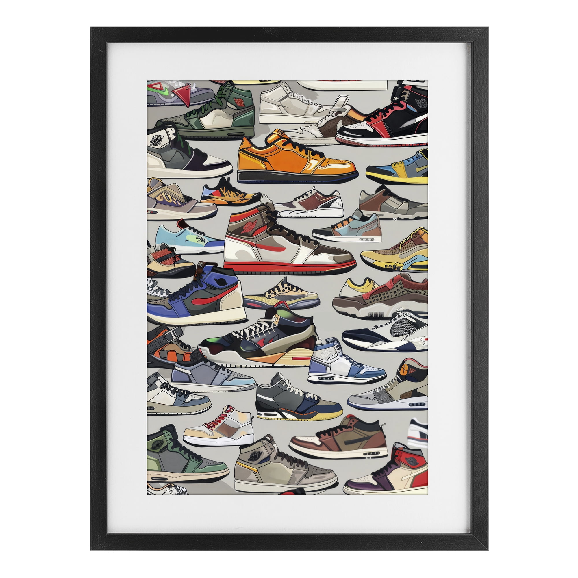 Stupell Industries Shoe Time Urban Styles Black Framed Print Under Glass, design by Ray Powers