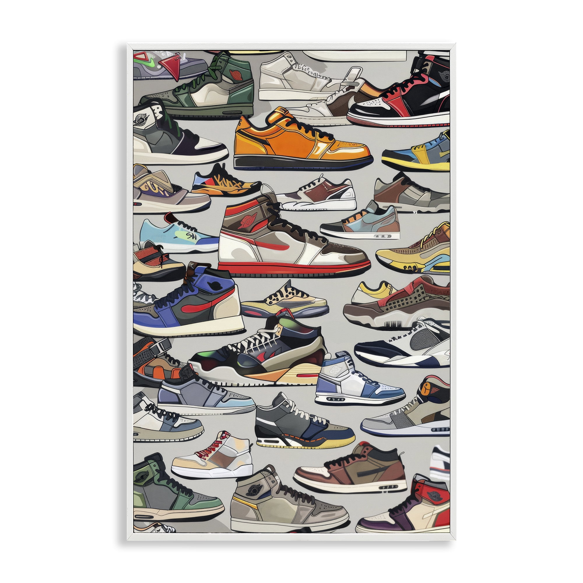 Stupell Industries Shoe Time Urban Styles White Framed Giclee Art, design by Ray Powers