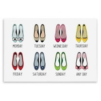 Stupell Industries Shoe Week Days Fashion Painting Unframed Art Print Wall Art, 15 x 10