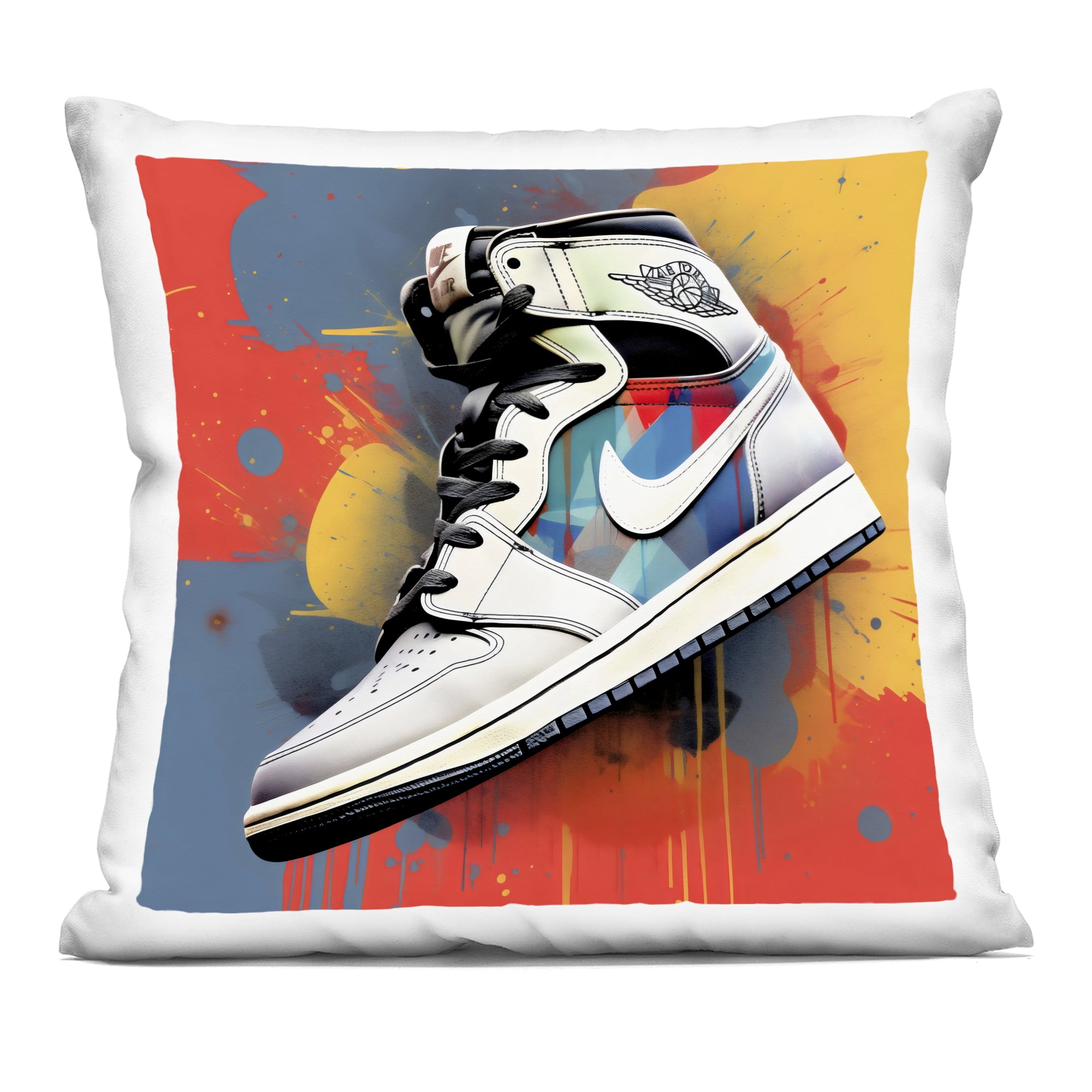Stupell Industries Shoe With Colorblock Background Decorative Printed Throw Pillow, design by Creative Studio