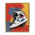 thumbnail image 1 of Stupell Industries Contemporary Shoe With Colorblock Background Gold Floating Frame Canvas Art, 17 x 21, by Creative Studio, 1 of 8