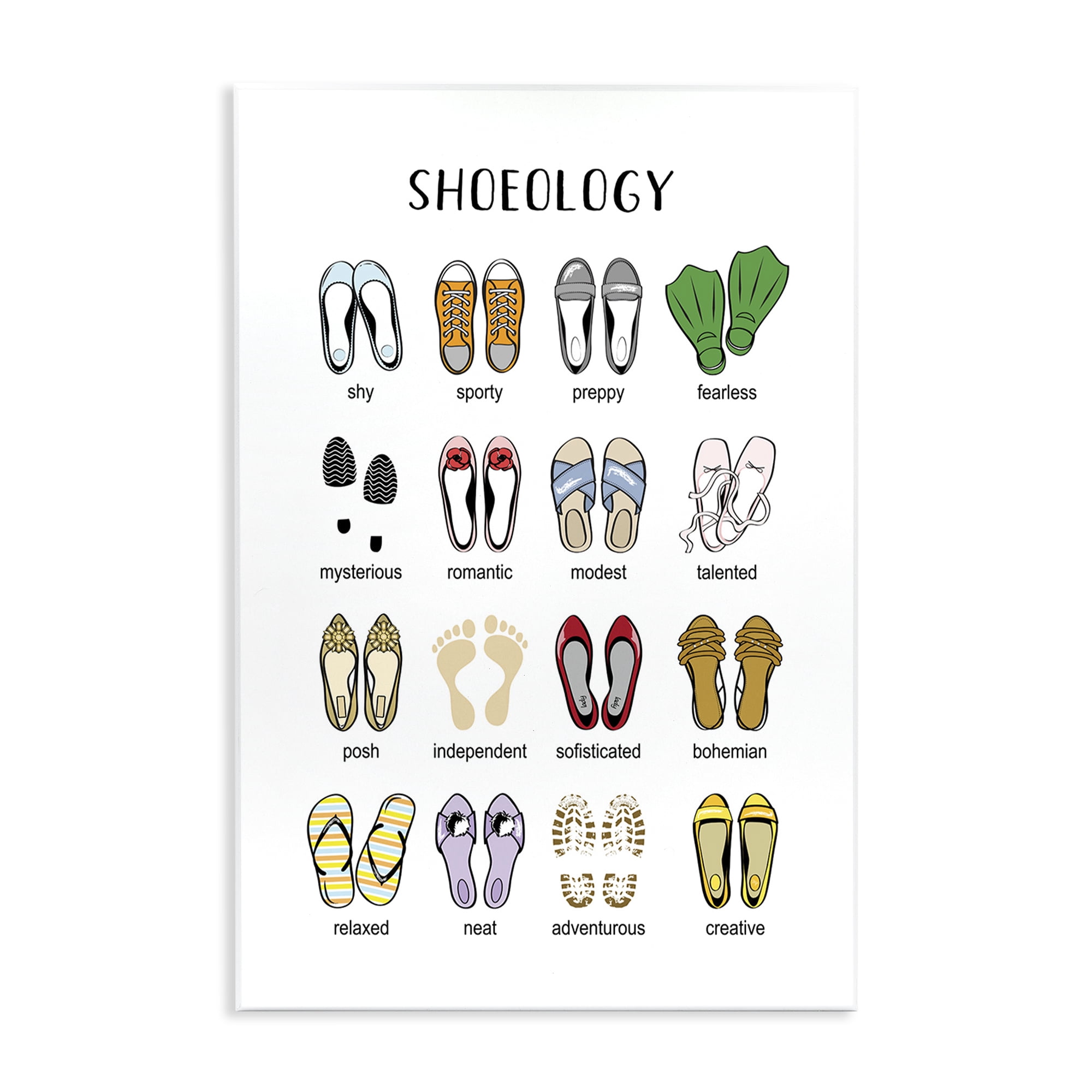 Stupell Industries Shoeology Shoe Chart Beauty & Fashion Painting Unframed Art Print Wall Art, 13 x 19