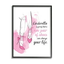 Stupell Industries Shoes Change Your Life Phrase Graphic Art Black Framed Art Print Wall Art, Design by Alison Petrie