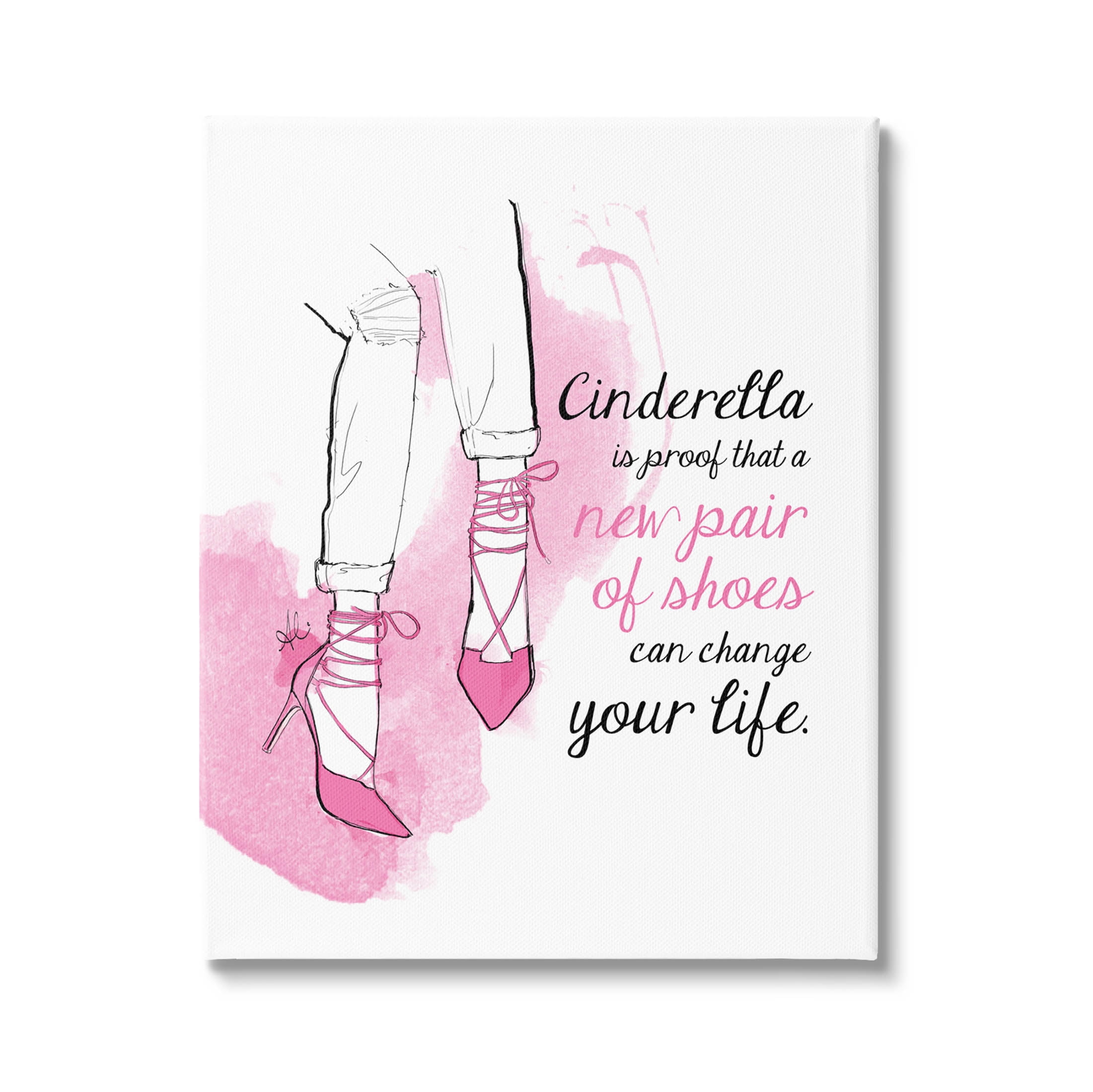 Stupell Industries Shoes Change Your Life Phrase Graphic Art Gallery Wrapped Canvas Print Wall Art, Design by Alison Petrie