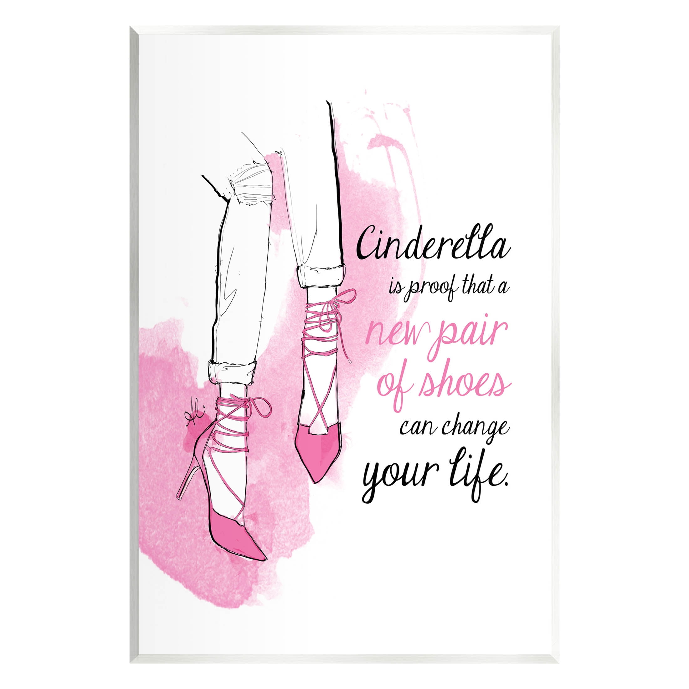 Stupell Industries Shoes Change Your Life Phrase Graphic Art Unframed Art Print Wall Art, Design by Alison Petrie