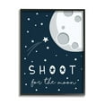 thumbnail image 1 of Stupell Industries Shoot for the Moon Sentiments Flying Stars Blue White Graphic Art Black Framed Art Print Wall Art, 24x30, by Elizabeth Tyndall, 1 of 6