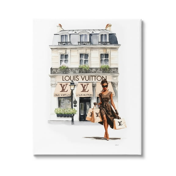 Stupell Industries Shopping Glam Storefront Town & City Painting Gallery Wrapped Canvas Art Print Wall Art, 16 x 20