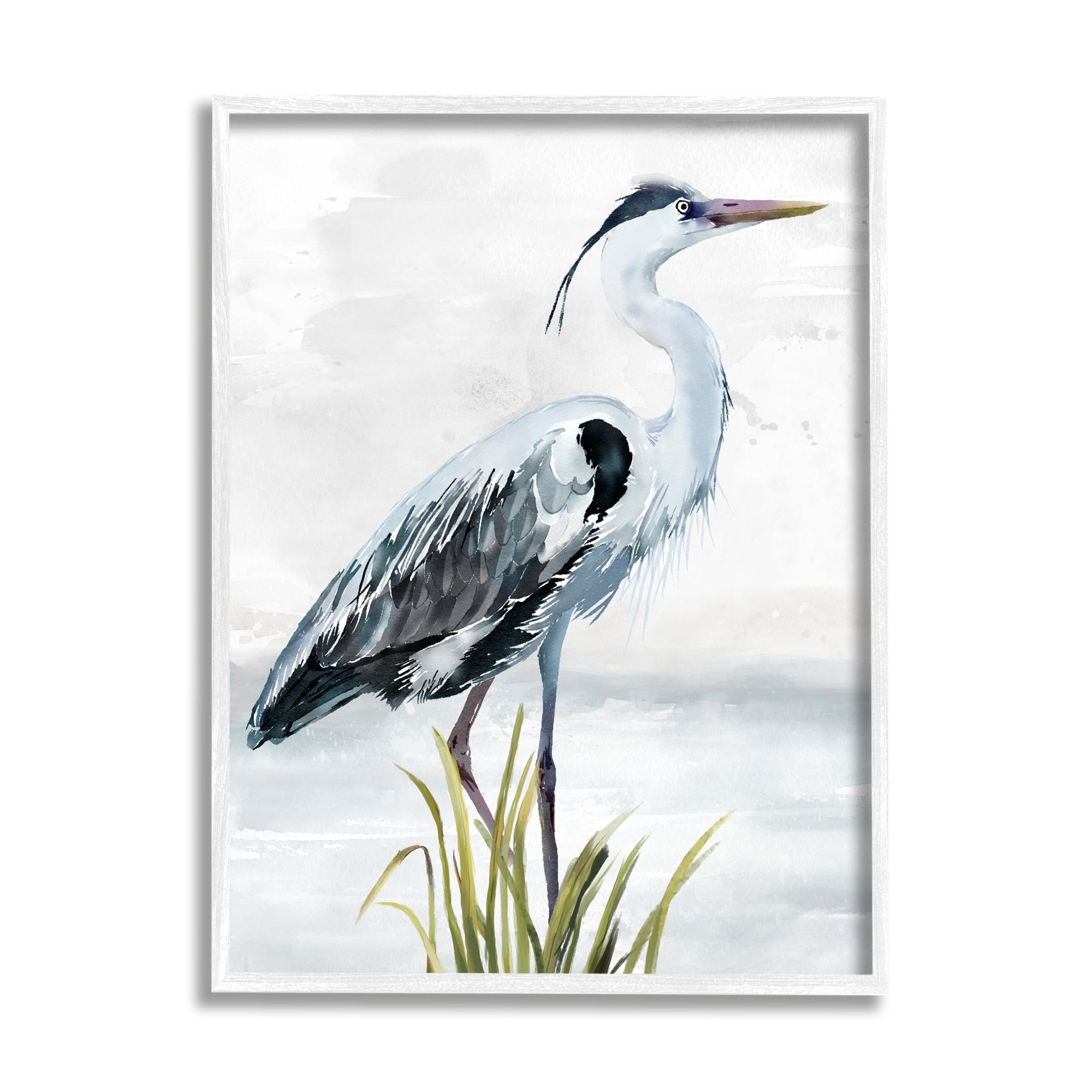 Stupell Industries Shore Bird Portrait Animals & Insects Painting White Framed Art Print Wall Art, 11 x 14