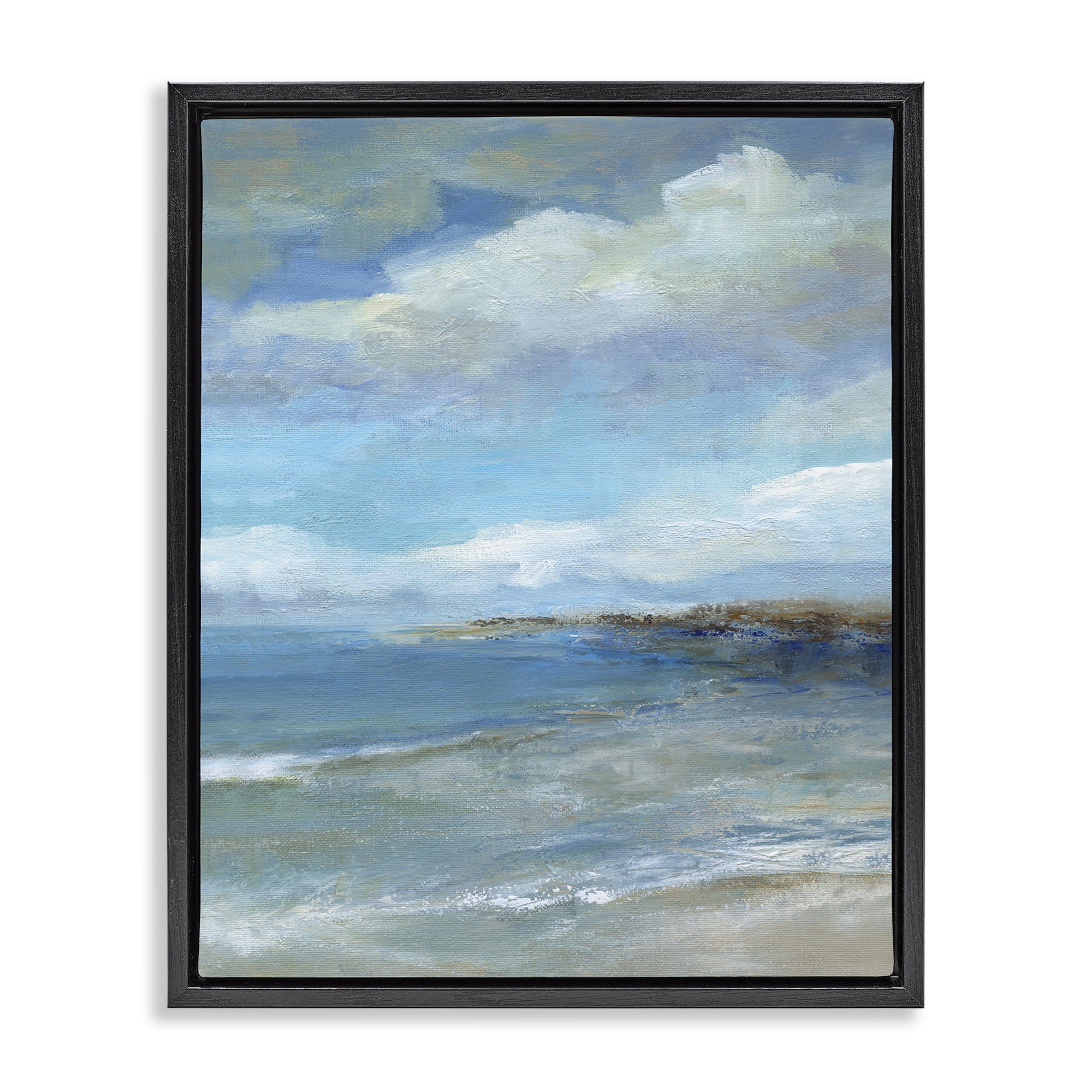 Stupell Industries Shore's Calm Breeze Black Framed Floater Canvas Wall Art, design by Carol Robinson