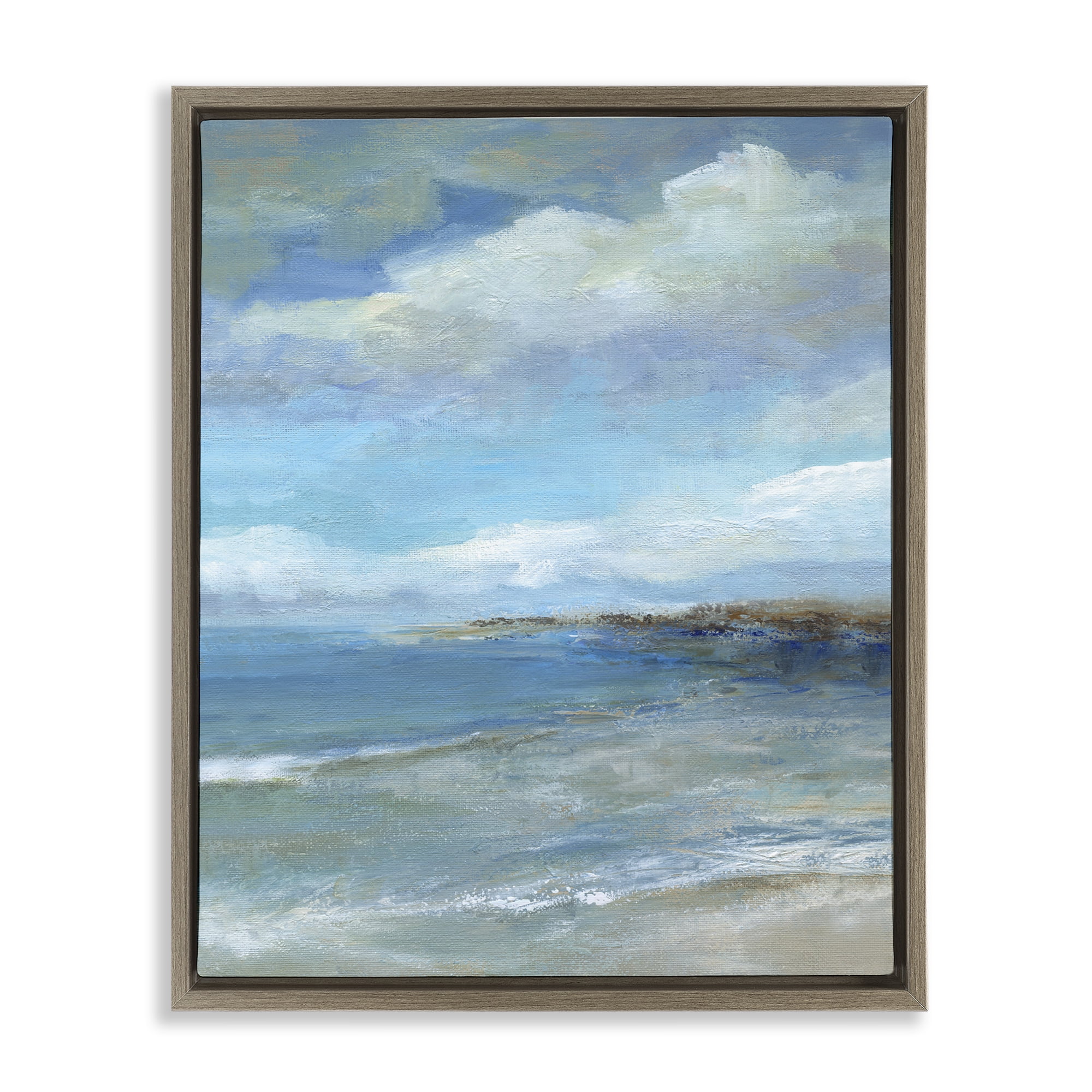 Stupell Industries Shore's Calm Breeze Brown Framed Floater Canvas Wall Art, design by Carol Robinson
