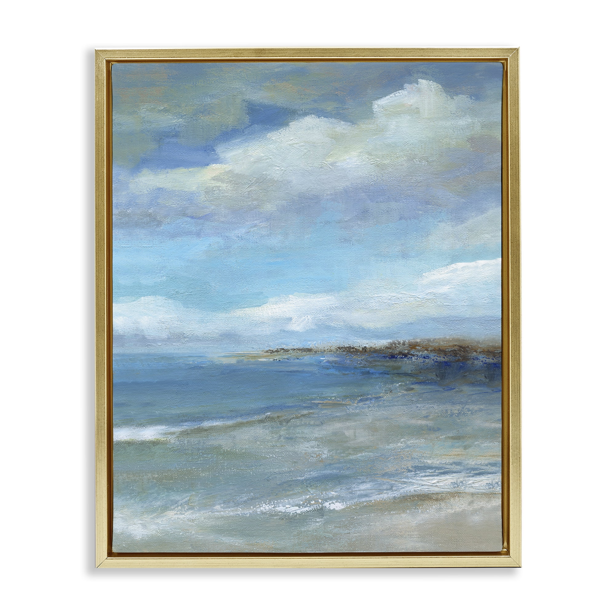 Stupell Industries Shore's Calm Breeze Gold Framed Floater Canvas Wall Art, design by Carol Robinson