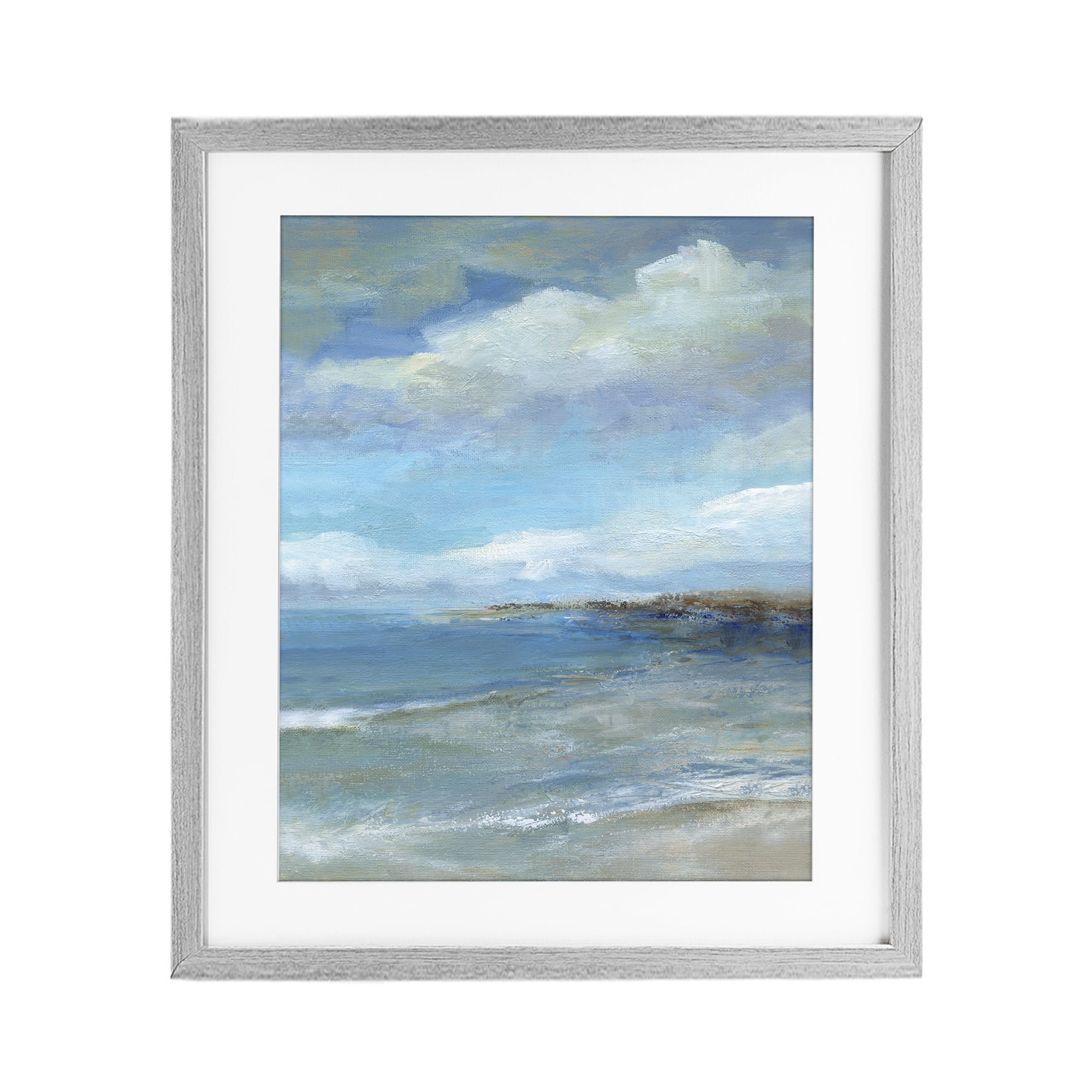 Stupell Industries Shore's Calm Breeze Gray Framed Print Under Glass, design by Carol Robinson
