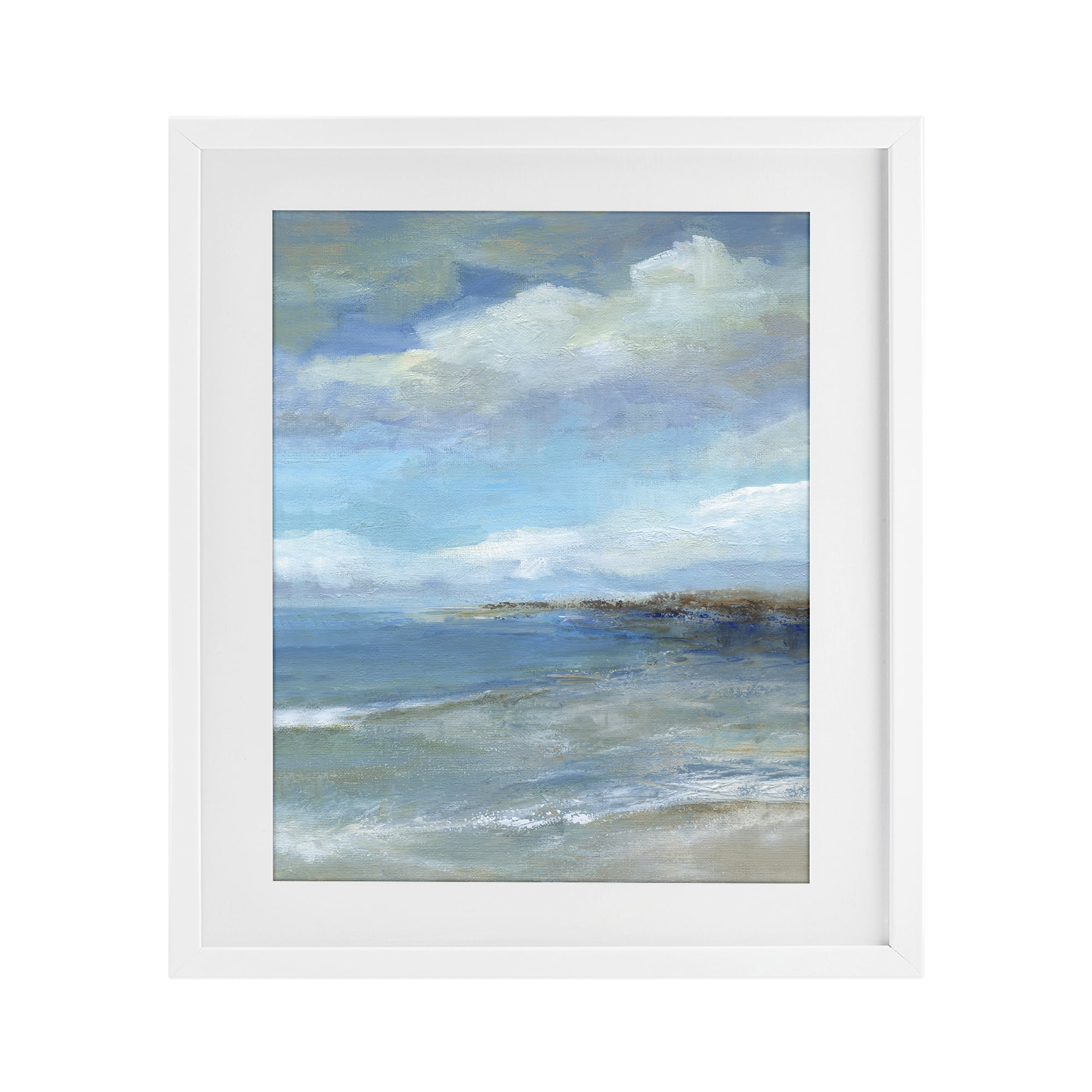 Stupell Industries Shore's Calm Breeze White Framed Print Under Glass, design by Carol Robinson