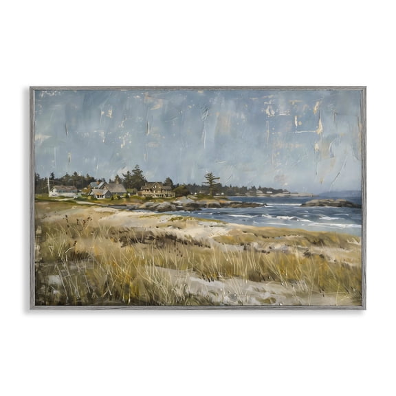 Stupell Industries Shoreline Splendor View Gray Framed Giclee Art design by LSR Creative Studio, 12 x 18