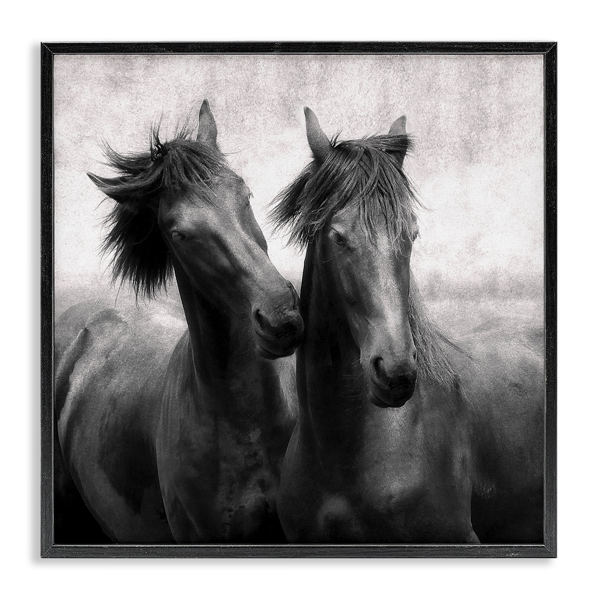 Stupell Industries Short Haired Horse Pair Black Framed Giclee Art, design by Lars Van de Goor
