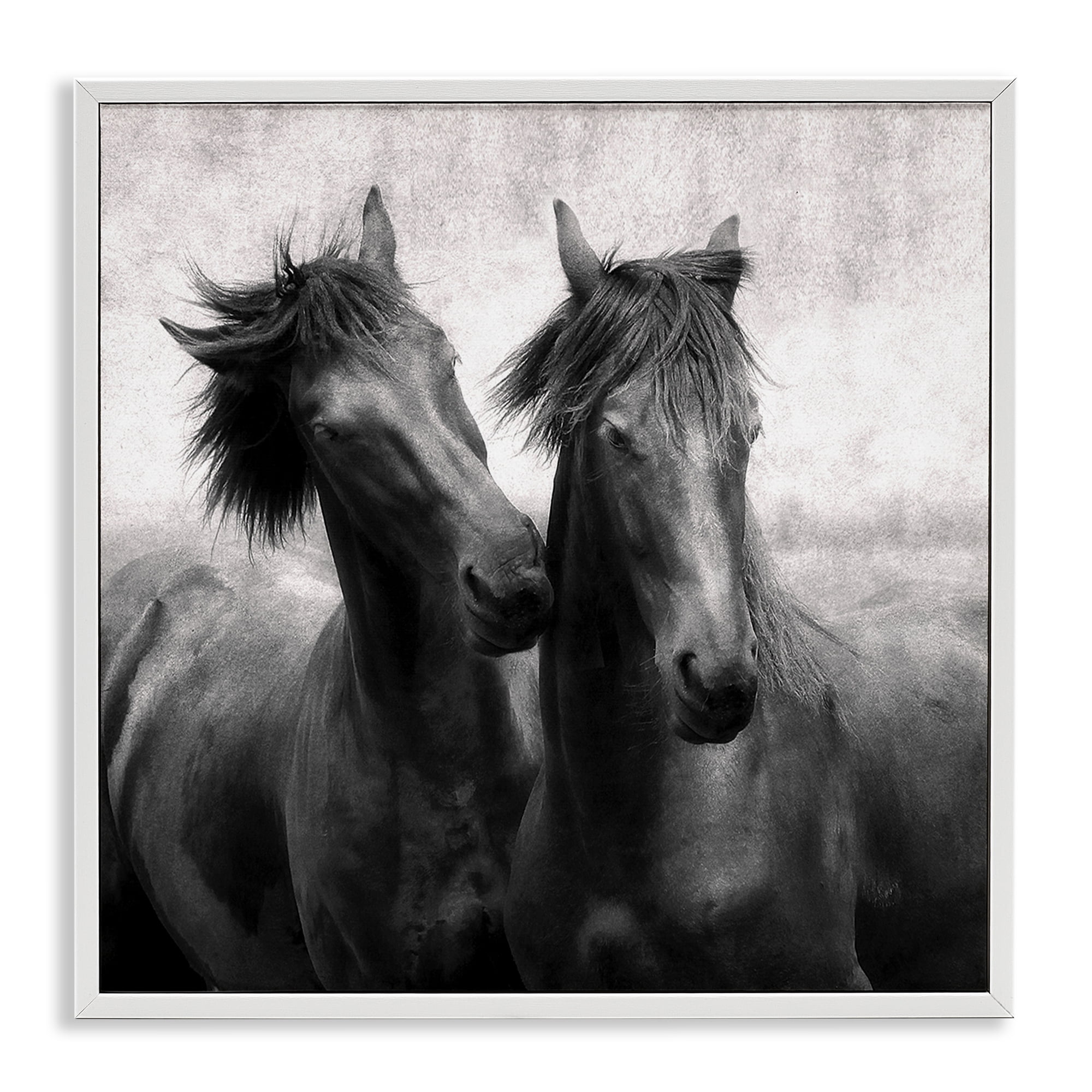 Stupell Industries Short Haired Horse Pair White Framed Giclee Art, design by Lars Van de Goor