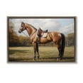 thumbnail image 1 of Stupell Industries Transitional Show Ready Horse with Saddle Brown Floating Frame Canvas Art, 25 x 17, by Petals Prints Design, 1 of 8