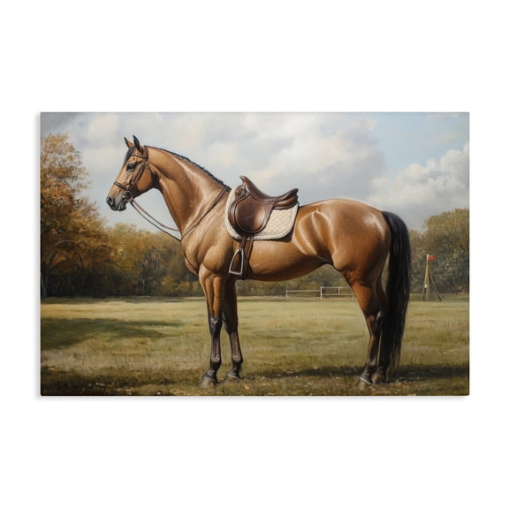 Stupell Industries Show Ready Horse with Saddle Canvas Wall Art, design by Petal Prints Design