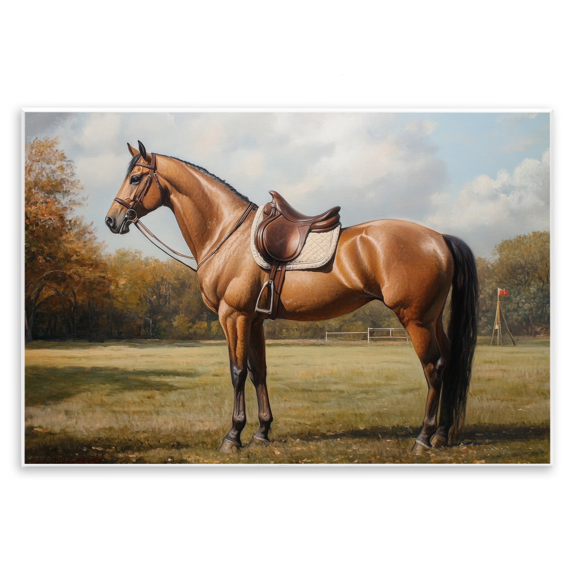 Stupell Industries Show Ready Horse with Saddle Wall Plaque Art, design by Petal Prints Design