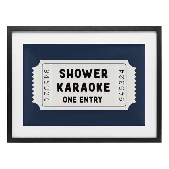 Stupell Industries Shower Karaoke Bathroom Humor Black Framed Print Under Glass design by Lettered and Lined, 14 x 20