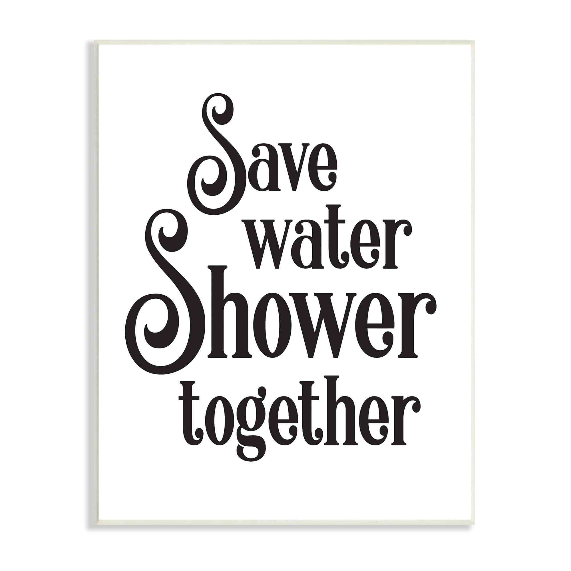 Stupell Industries Shower Together Humorous Bathroom Typography Casual Sign Graphic Art Unframed Art Print Wall Art, Design by Lettered and Lined