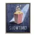 thumbnail image 1 of Stupell Industries Showtime Movie Night Popcorn Food & Beverage Painting Brown Floater Framed Canvas Art Print Wall Art, 17 x 21, 1 of 9