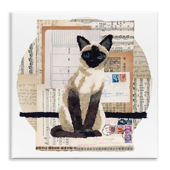 Stupell Industries Siamese Cat Collage Animals & Insects Painting Unframed Art Print Wall Art, 12 x 12