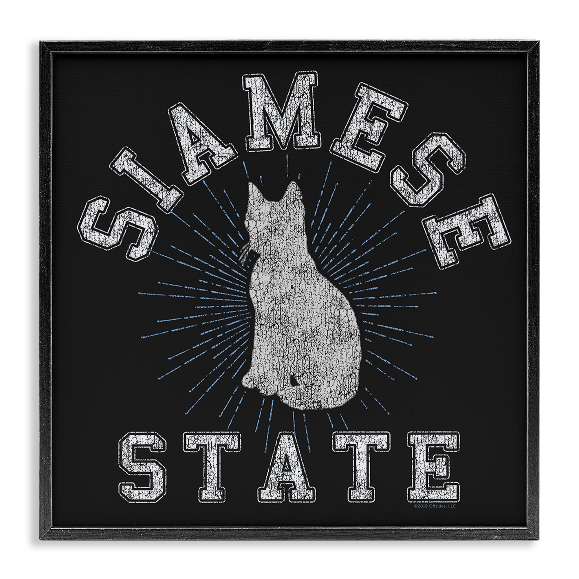 Stupell Industries Siamese Cat State Animals Painting Black Framed Art Print Wall Art, 17 x 17