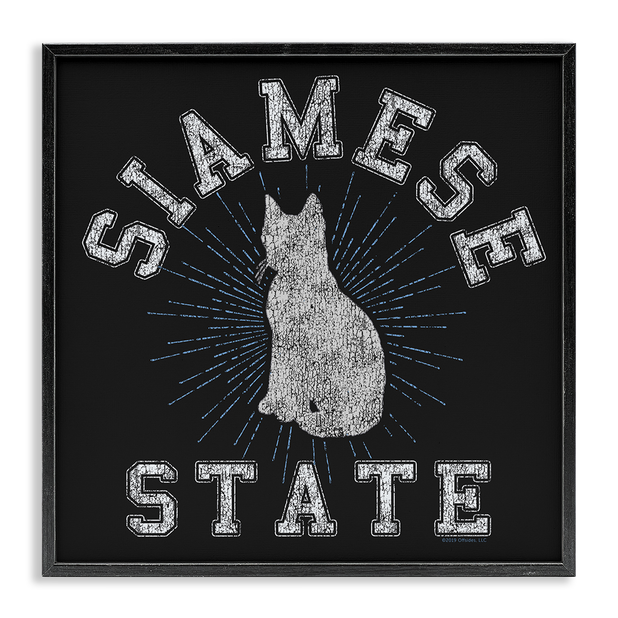 Stupell Industries Siamese Cat State Animals Painting Black Framed Art Print Wall Art, 24 x 24