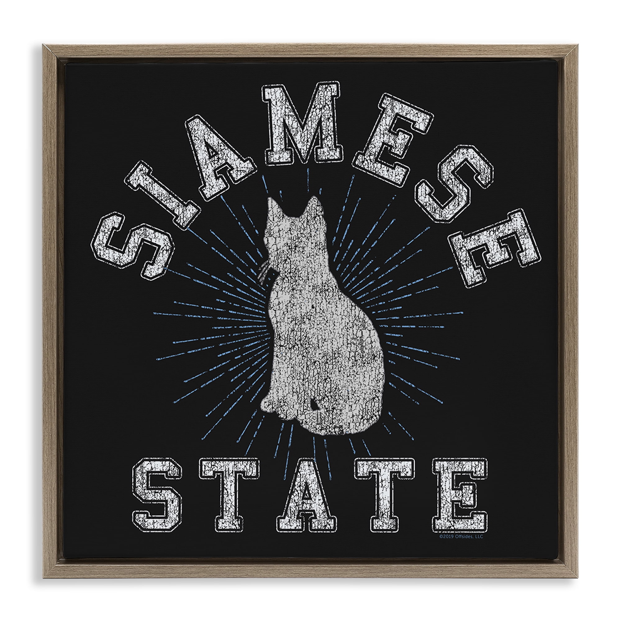 Stupell Industries Siamese Cat State Animals Painting Brown Floater Framed Canvas Art Print Wall Art, 25 x 25