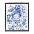 thumbnail image 1 of Stupell Industries Glam Sicilia City In Blue Black Floating Frame Canvas Art, 17 x 21, by Karolina Sato, 1 of 8
