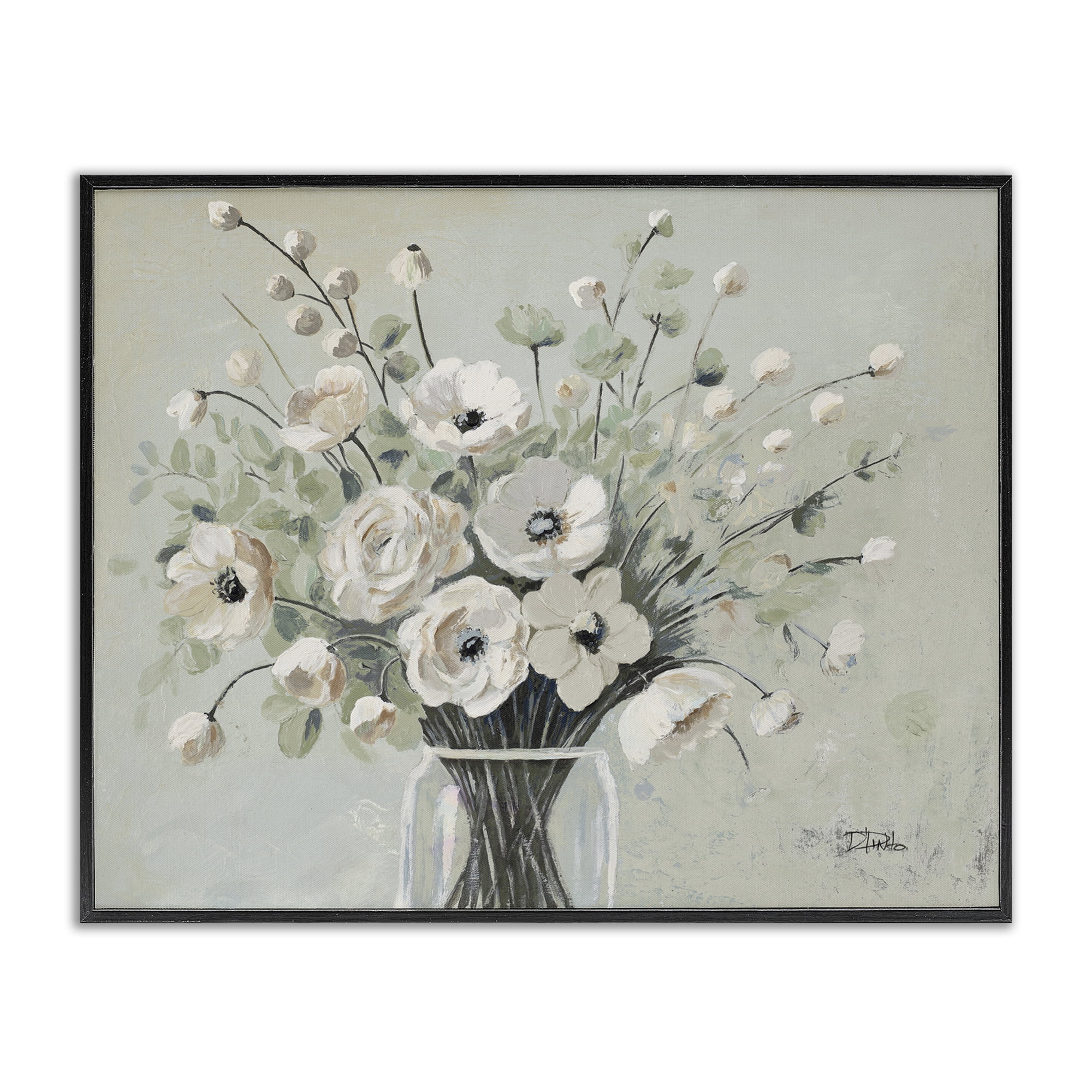 Stupell Industries Siempre Bella Bouquet Black Framed Giclee Art, design by Patricia Pinto