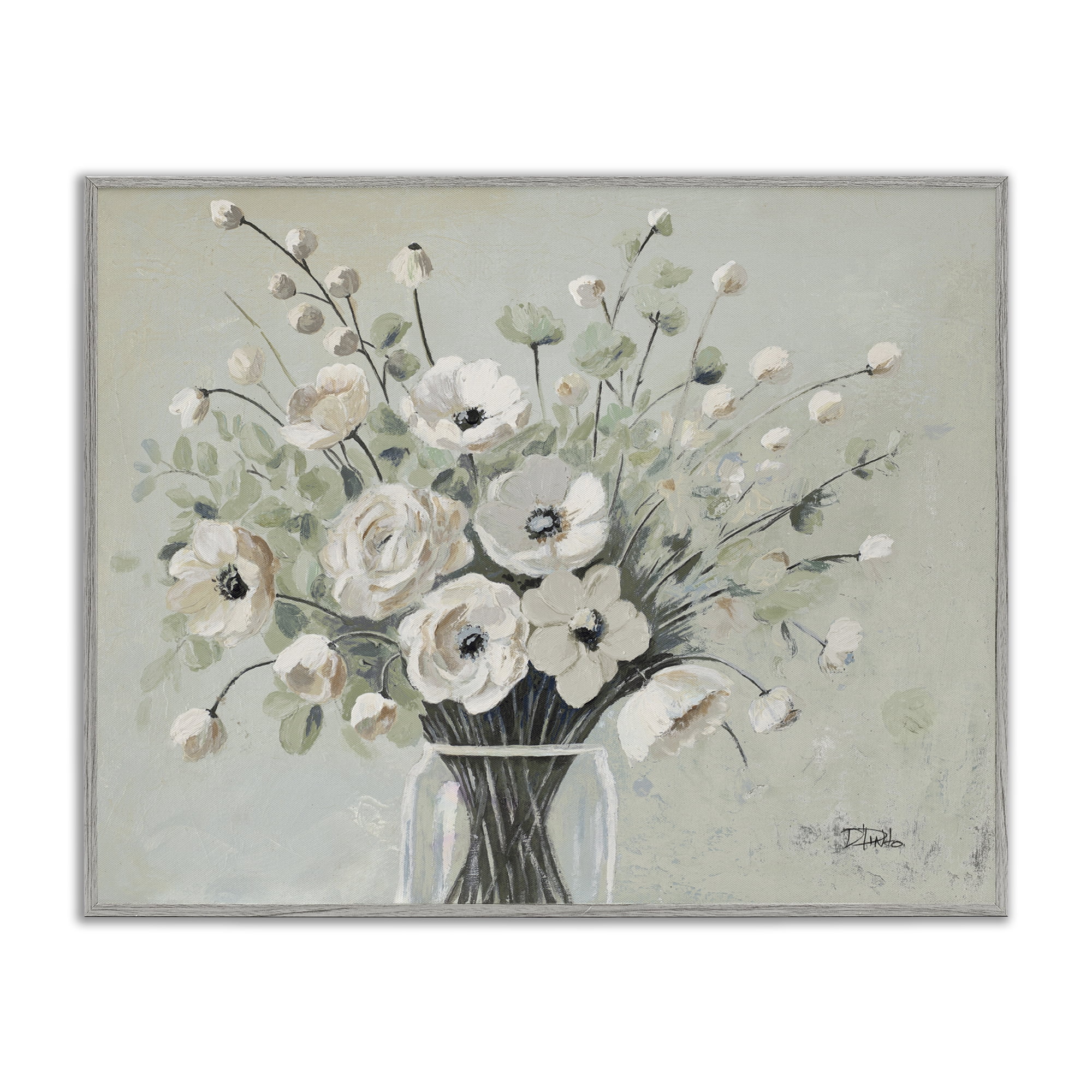 Stupell Industries Siempre Bella Bouquet Gray Framed Giclee Art, design by Patricia Pinto