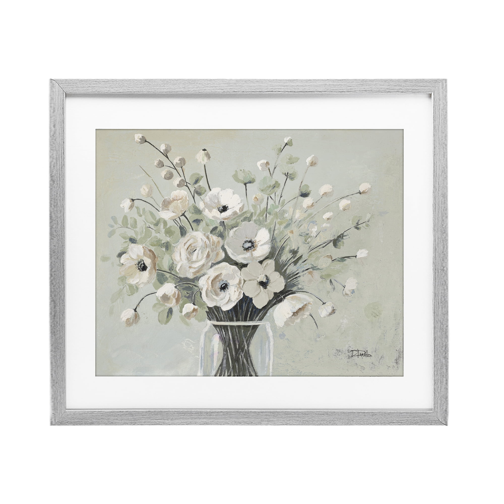 Stupell Industries Siempre Bella Bouquet Gray Framed Print Under Glass, design by Patricia Pinto