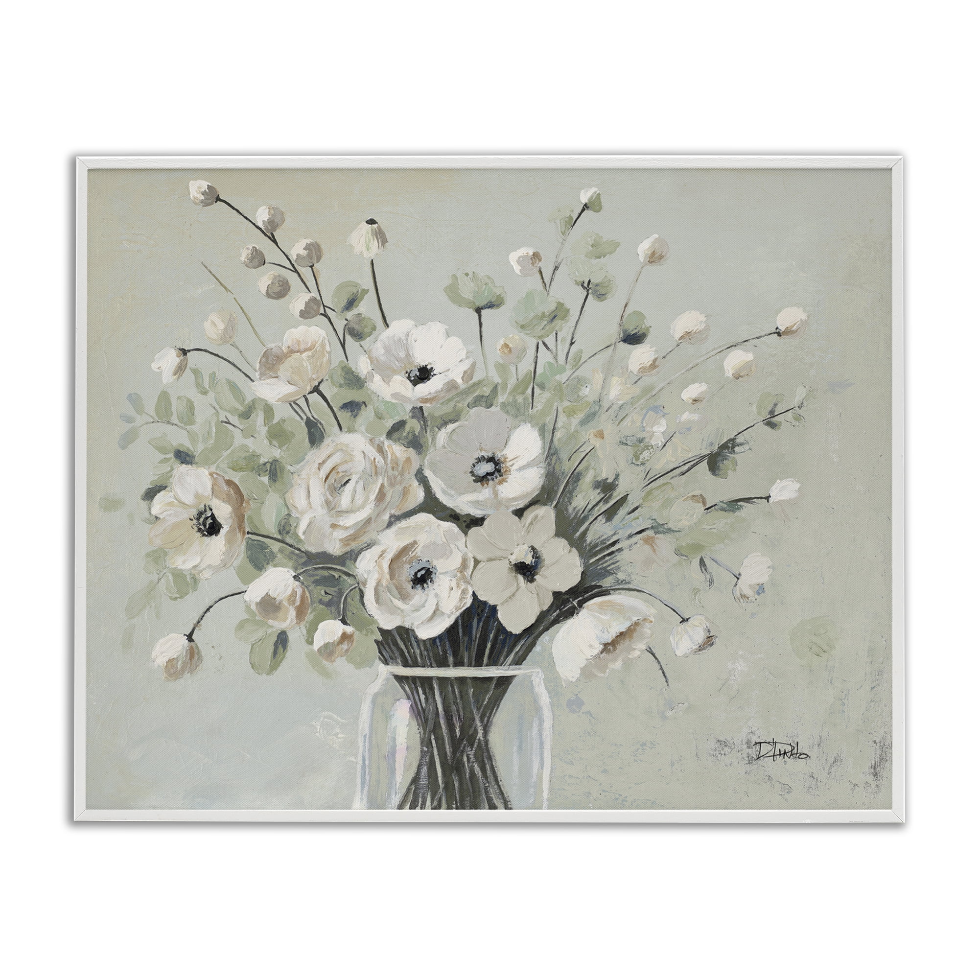 Stupell Industries Siempre Bella Bouquet White Framed Giclee Art, design by Patricia Pinto