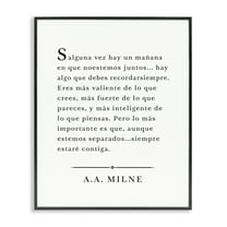 Stupell Industries Siempre Contigo - A.A. Milne Inspirational Quotes & Sayings Painting Black Framed Art Print Wall Art, 11 x 14