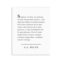 Stupell Industries Siempre Contigo - A.A. Milne Inspirational Quotes & Sayings Painting Unframed Art Print Wall Art, 11 x 14