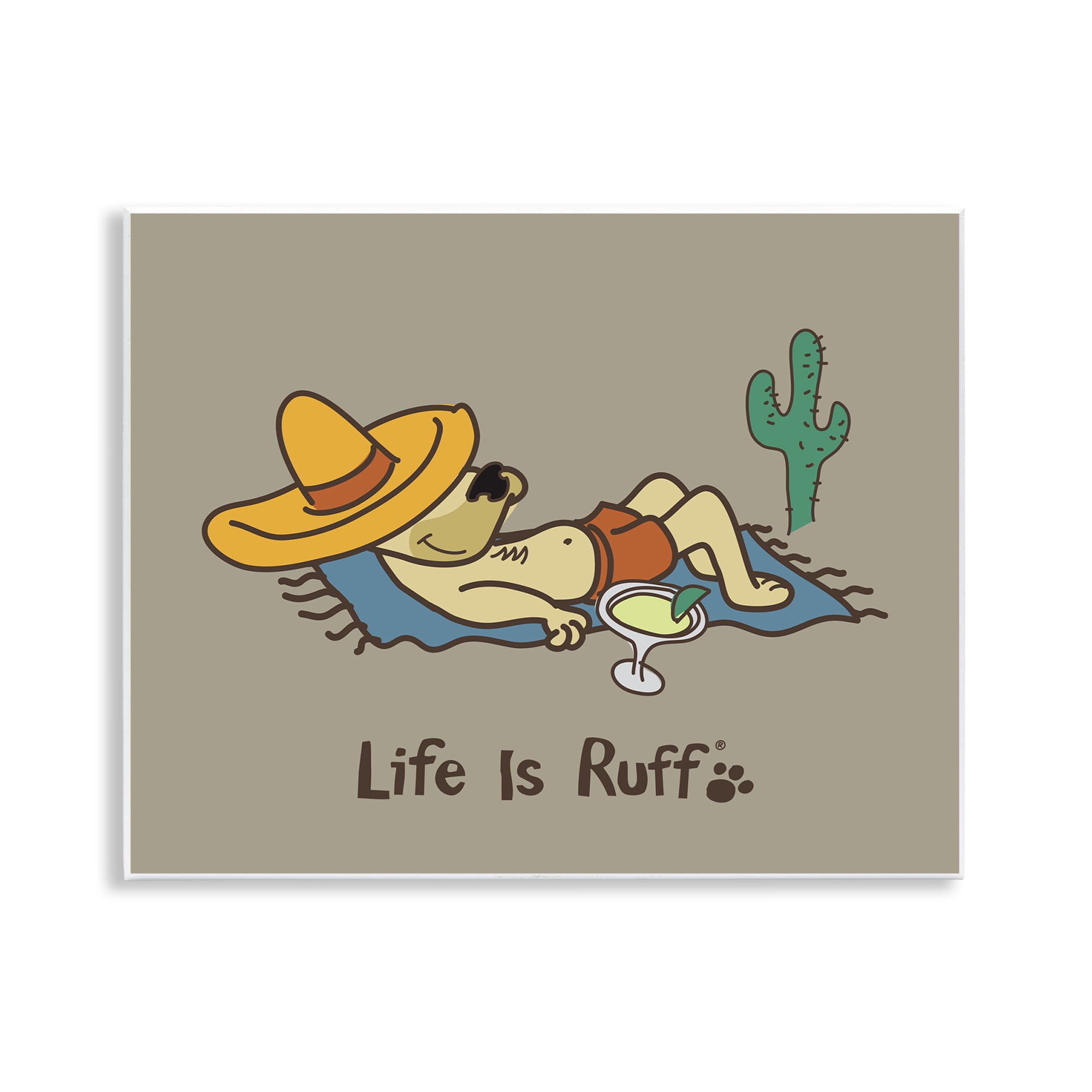 Stupell Industries Siesta Dog in Desert Animals Painting Unframed Art Print Wall Art, 14 x 11