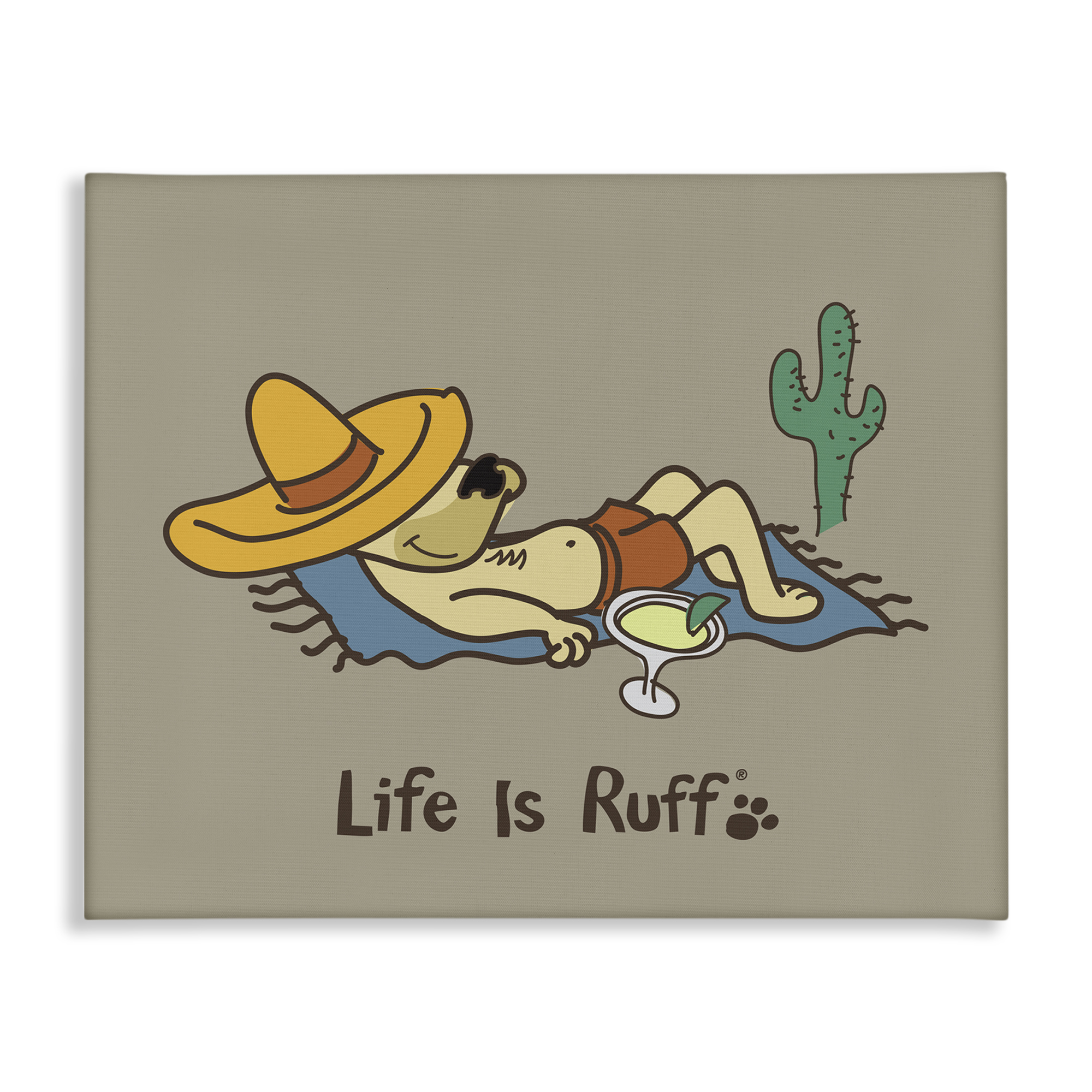 Stupell Industries Siesta Dog in Desert Animals Painting Wrapped Canvas Art Print Wall Art, 20 x 16