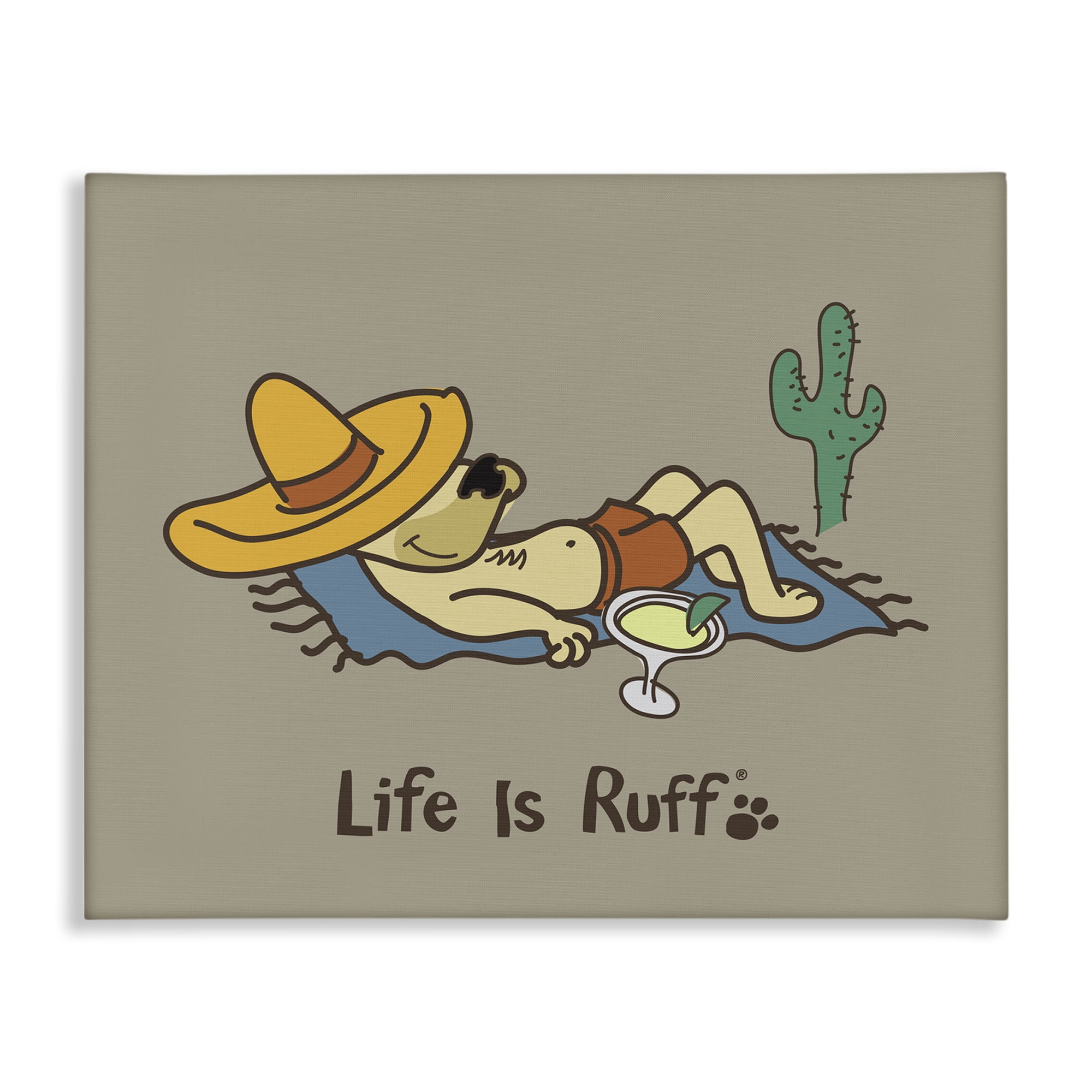Stupell Industries Siesta Dog in Desert Animals Painting Wrapped Canvas Art Print Wall Art, 40 x 30