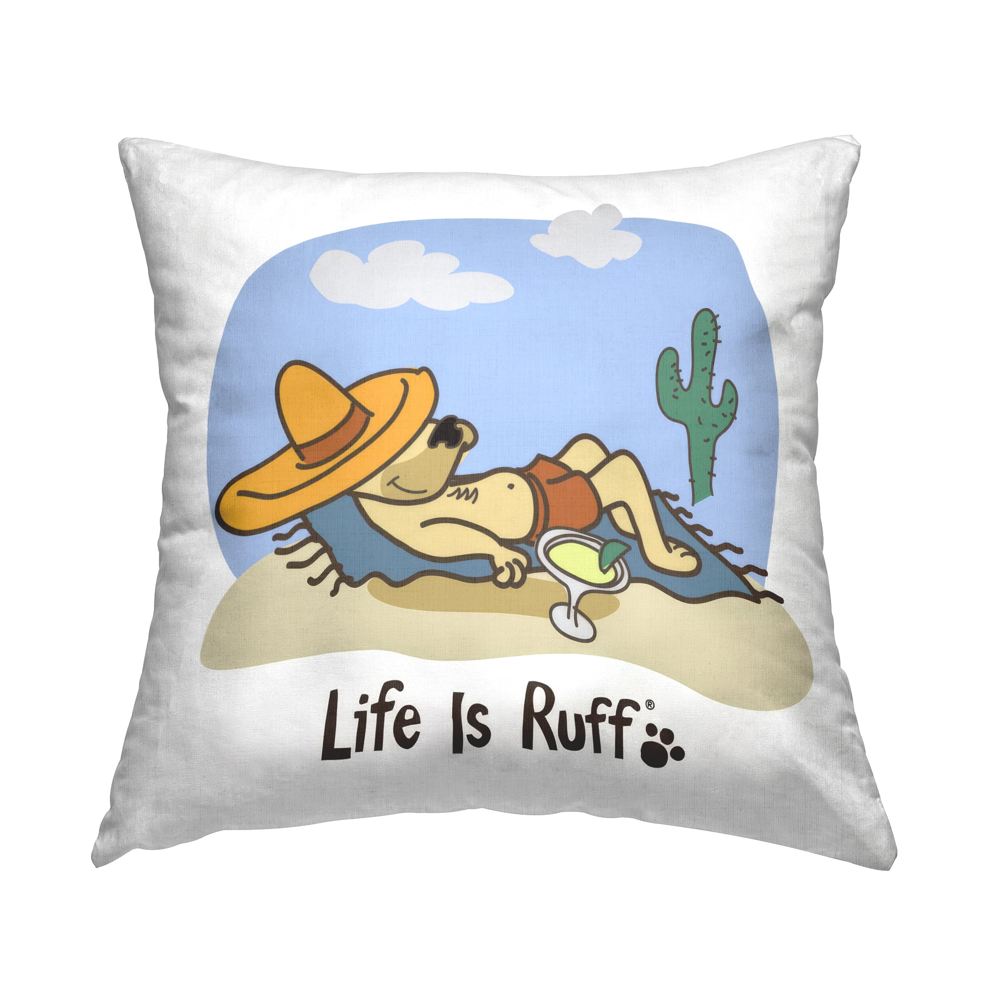 Stupell Industries Siesta Dog in Desert Decorative Printed Throw Pillow Design by LIR.