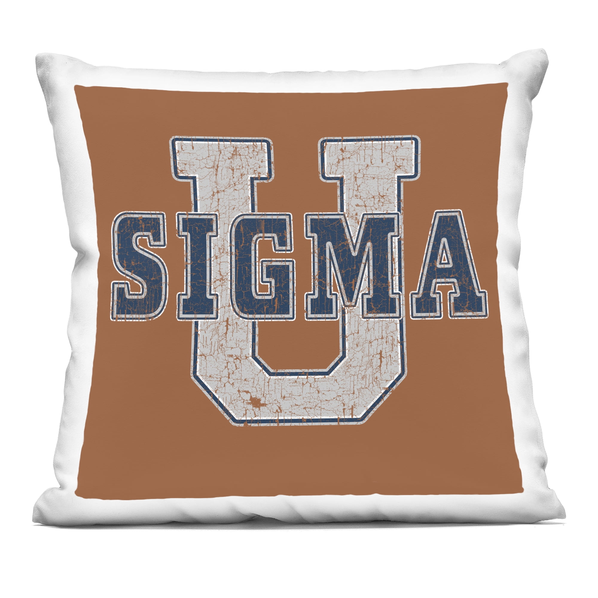 Stupell Industries Sigma University on Brown Decorative Printed Throw Pillow, design by Grotto Studios