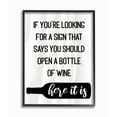 thumbnail image 1 of Stupell Industries Sign to Open Bottle of Wine Phrase Alcohol Humor Framed Wall Art Design by Daphne Polselli, 11" x 14", Black Framed, 1 of 8