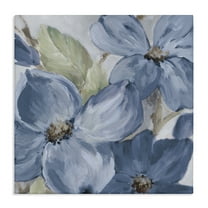 Stupell Industries Silent Blue Bloom Botanical & Floral Painting Gallery Wrapped Canvas Art Print Wall Art, 17 x 17