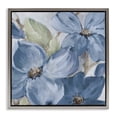thumbnail image 1 of Stupell Industries Silent Blue Bloom Botanical & Floral Painting Gray Floater Framed Art Print Wall Art, 18 x 18, 1 of 10