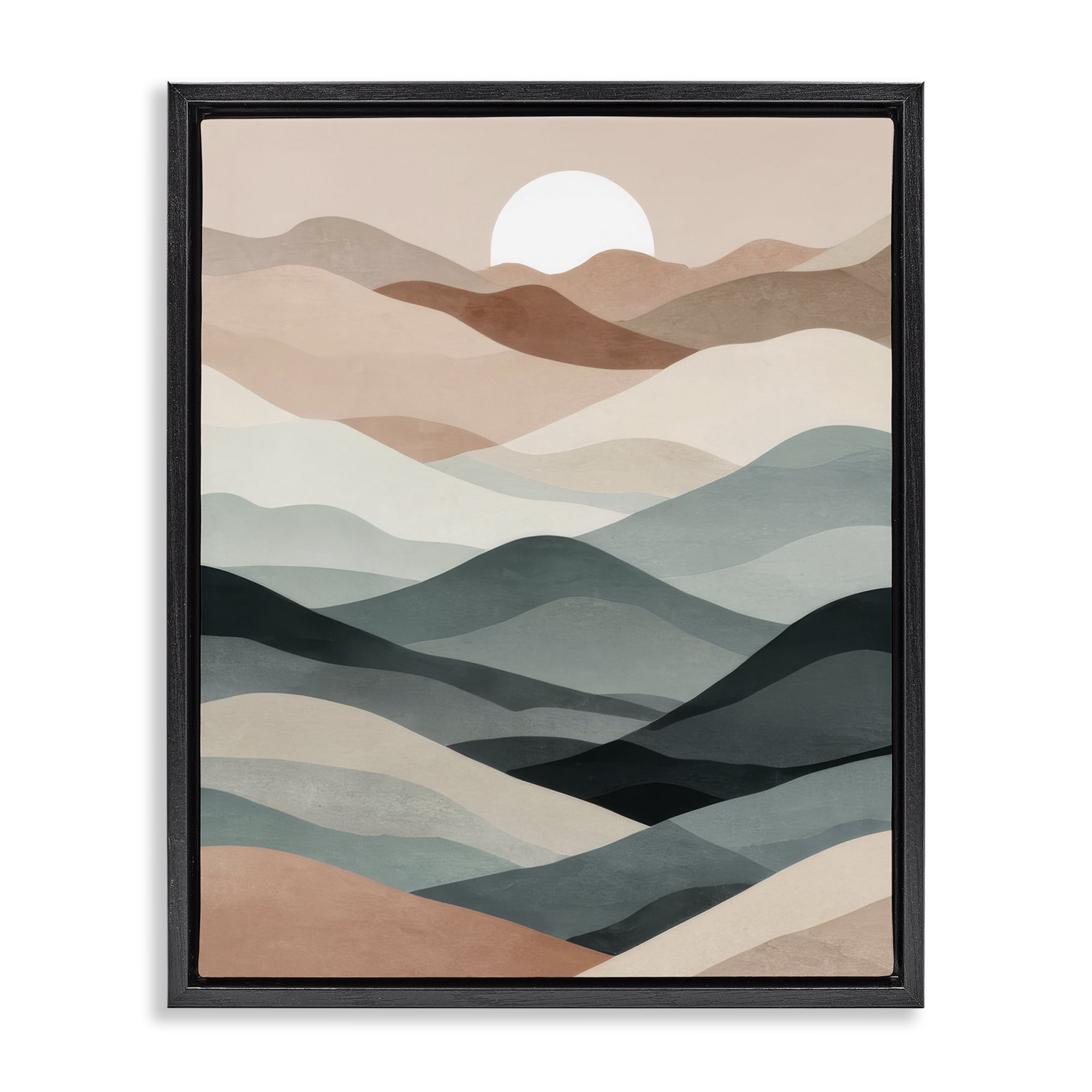 Stupell Industries Silent Dawn Landscape Landscape Painting Black Floater Framed Canvas Art Print Wall Art, 17 x 21