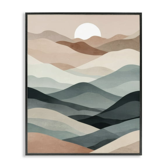 Stupell Industries Silent Dawn Landscape Landscape Painting Black Framed Art Print Wall Art, 11 x 14